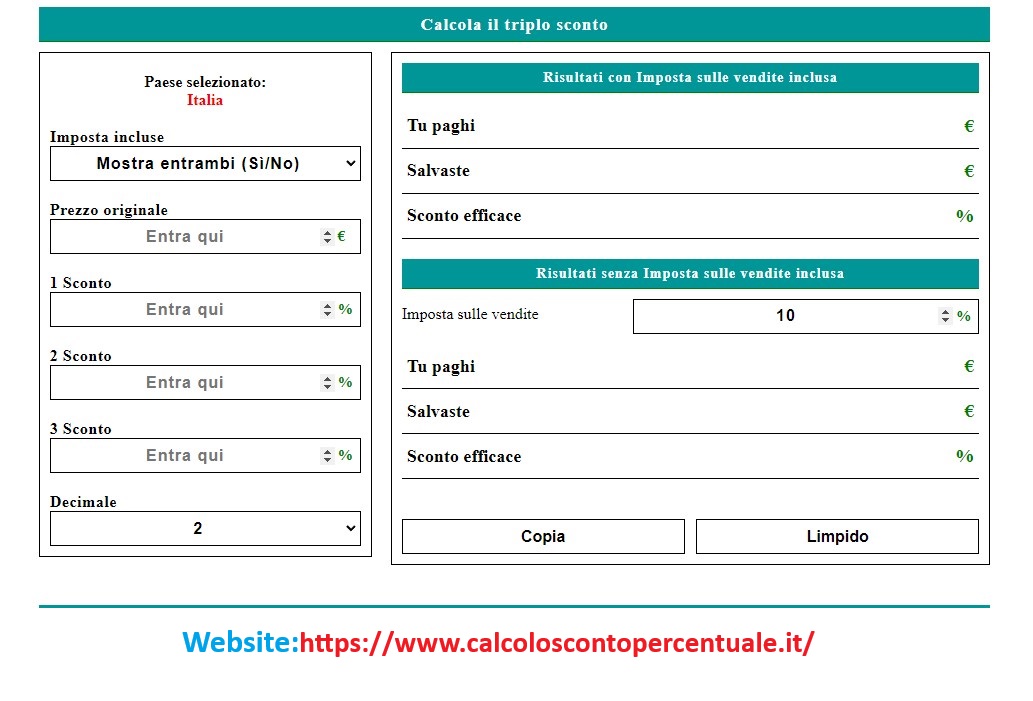 Calcolo Sconto